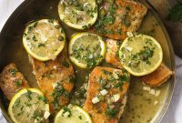 Salmon Piccata with Lemon Caper Sauce