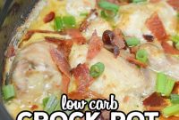Low Carb Crock Pot Chicken with Creamy Bacon Onion Sauce