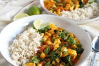 Vegan Chickpea Tofu Curry with Spinach