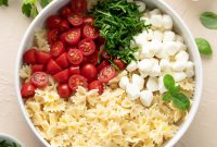 Caprese Pasta Salad with Cherry Tomatoes and Mozzarella
