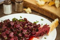 Beetroot Mint Salad with Pomegranate Dressing