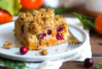 Persimmon Cranberry Oat Crumb Cake Recipe