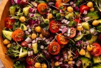 Classic Greek Chickpea Salad with Feta and Herbs