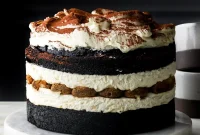 Six-Layer Naked Chocolate Tiramisu Cake Recipe