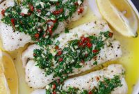 Baked Cod with Chimichurri Sauce