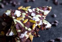 Festive Holiday Chocolate Bark with Nuts and Cranberries