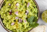 Fresh Guacamole Recipe with Avocado Lime and Cilantro