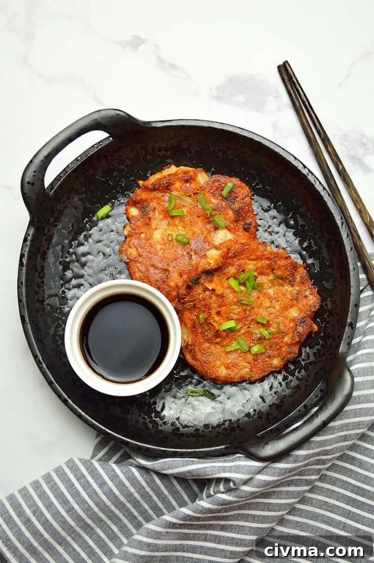tuna kimchi pancakes