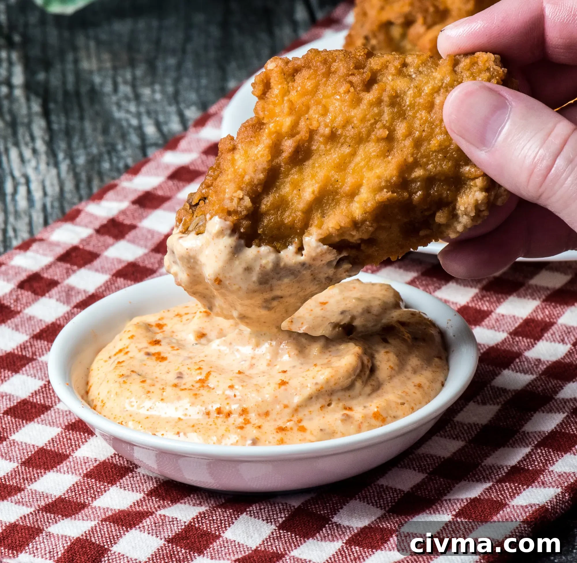 Chicken wings dipped in remoulade sauce