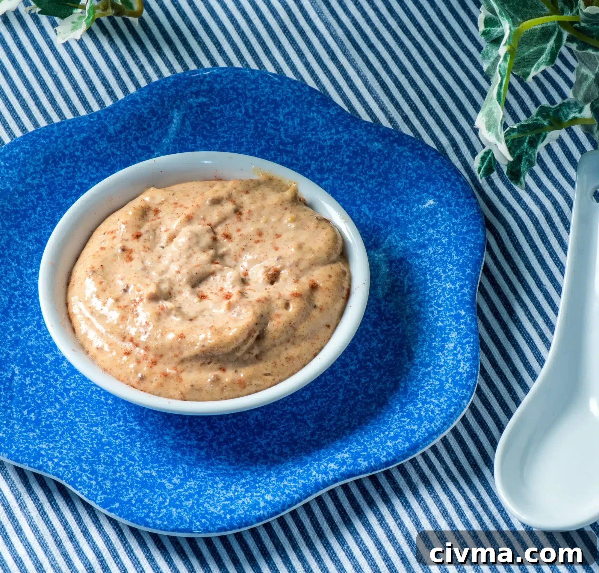 Creamy remoulade sauce served on a plate