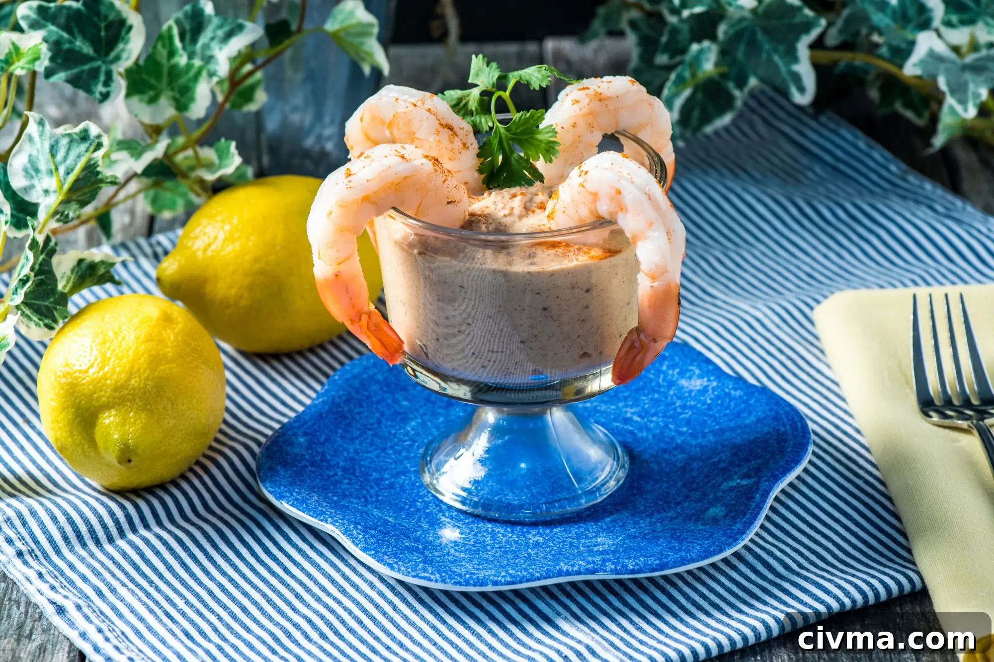 Shrimp served with low carb remoulade sauce