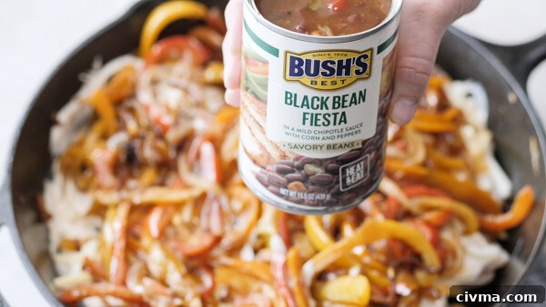 BUSH'S Black Bean Fiesta in Chicken Fajita Casserole