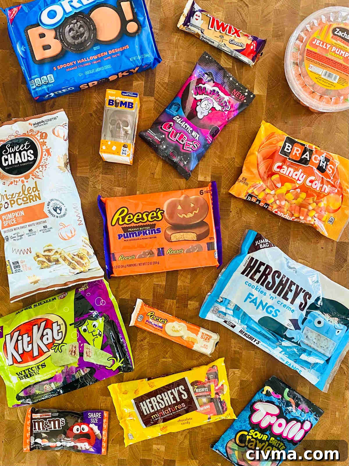 Halloween Charcuterie Board Ideas for a Spooky Party 4 different types of candy to make halloween charcuterie board