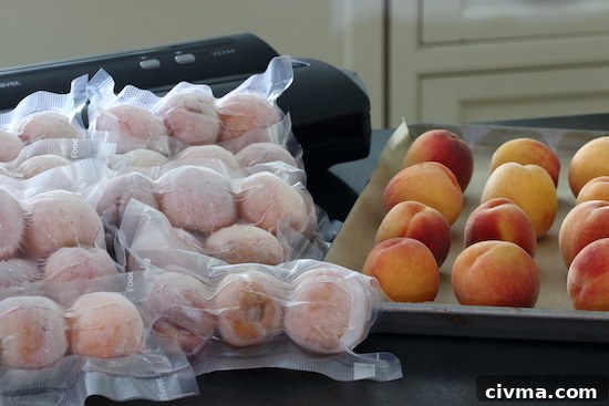 Frozen whole peaches