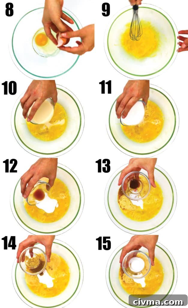 mixing pumpkin pie filling
