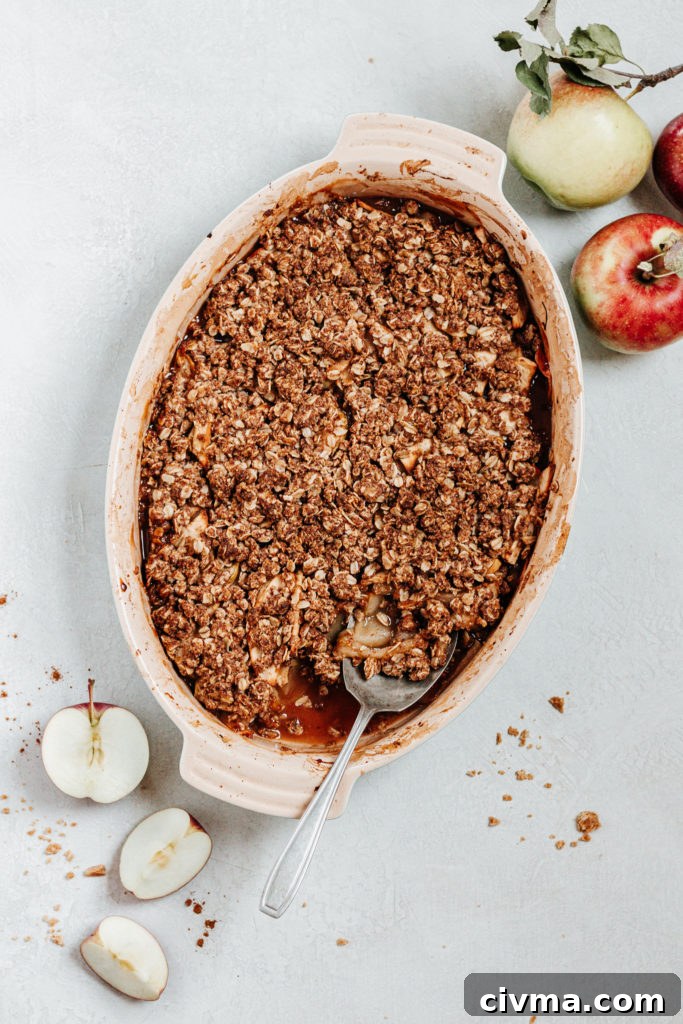 Easy Healthy Vegan Gluten Free Homemade Maple Cinnamon Apple Crisp Recipe