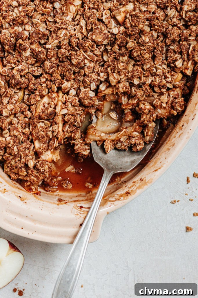 Easy Healthy Vegan Gluten Free Homemade Maple Cinnamon Apple Crisp Recipe