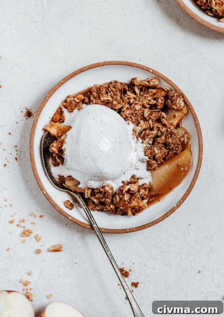 Easy Healthy Vegan Gluten Free Homemade Maple Cinnamon Apple Crisp Recipe