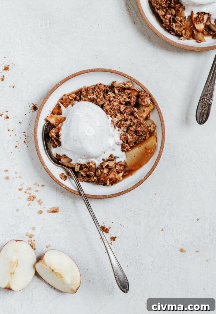 Easy Healthy Vegan Gluten Free Homemade Maple Cinnamon Apple Crisp Recipe