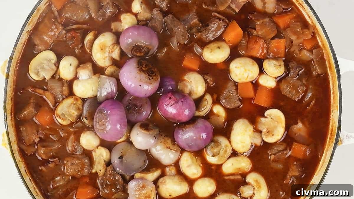 Finished Beef Bourguignon
