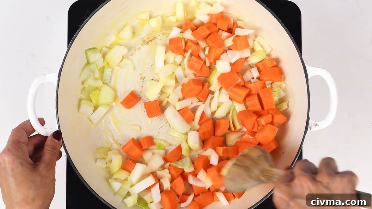 Cooking onion and carrots