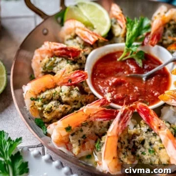 Baked Italian Herb Stuffed Shrimp with Lime Butter