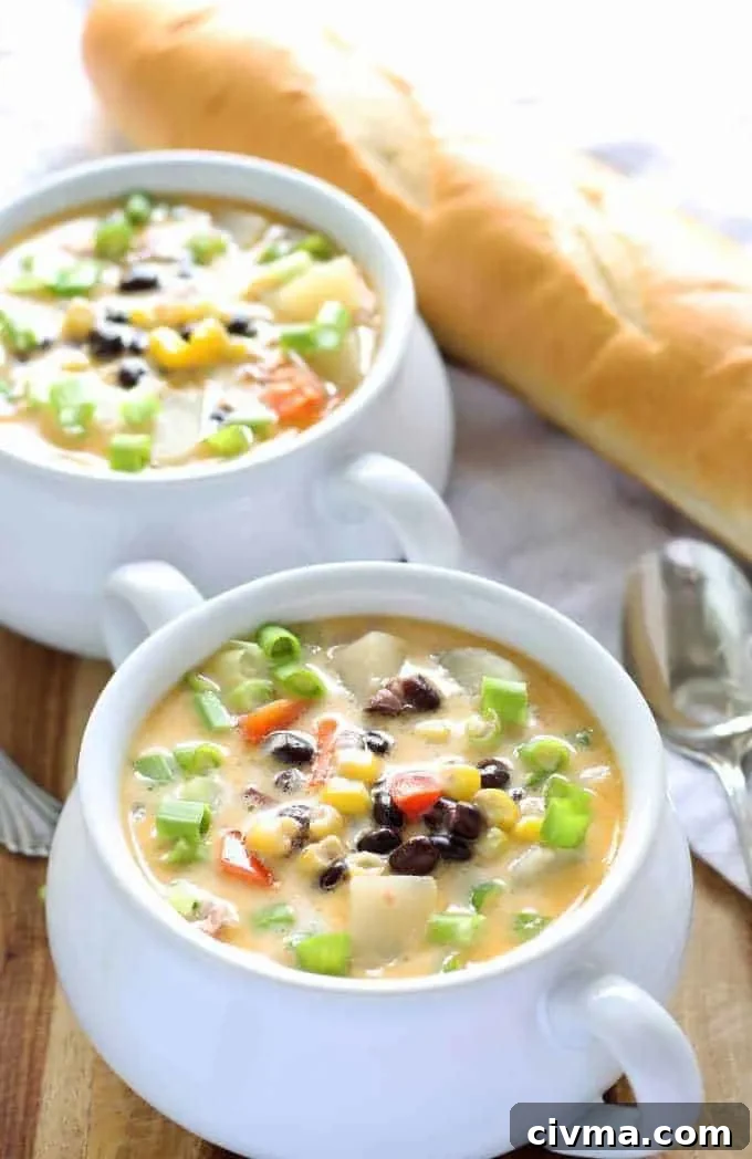 black bean soup and bread