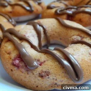 Strawberry Nutella baked donut