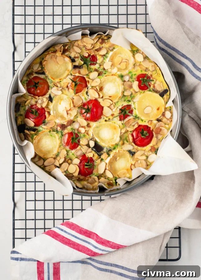 Savory Clafoutis with Summer Vegetables and Goat Cheese