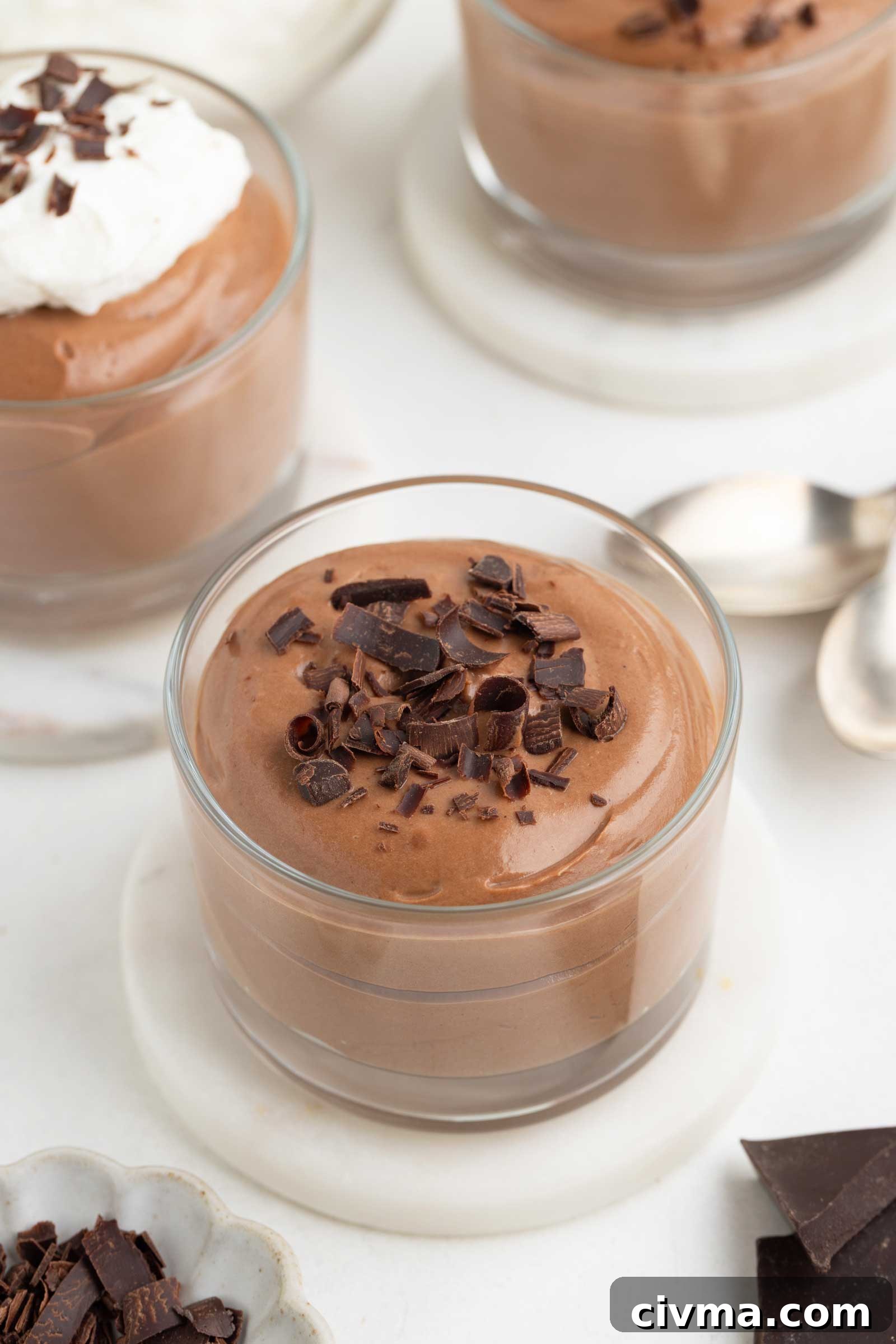 close-up of a glass filled with mousse