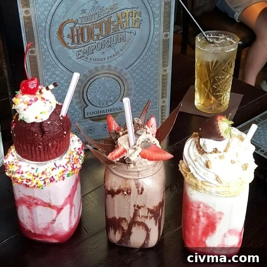 Milkshakes at Toothsome Chocolate Emporium