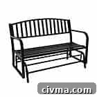 image of classic style outdoor glider bench