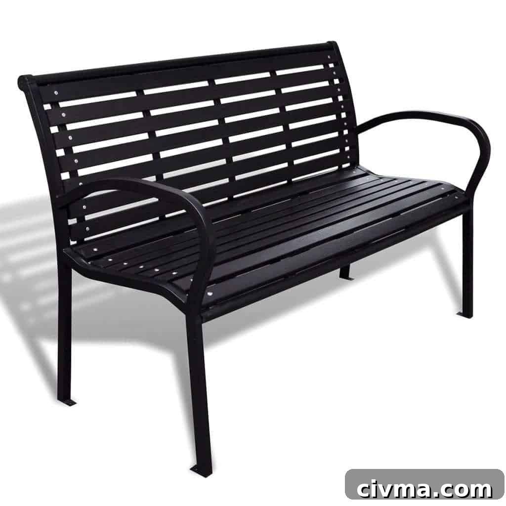 image of classic style park bench
