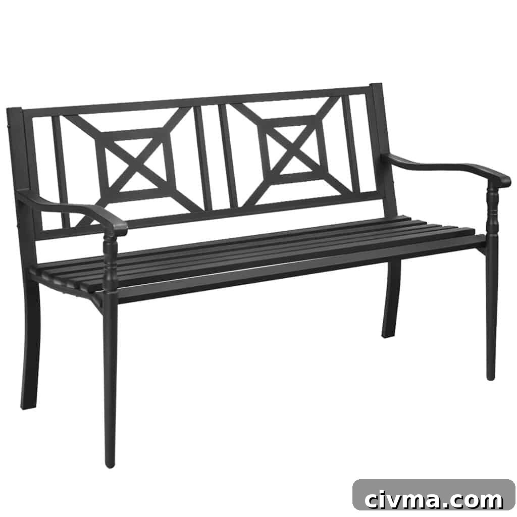 image of geometric pattern on back of outdoor bench