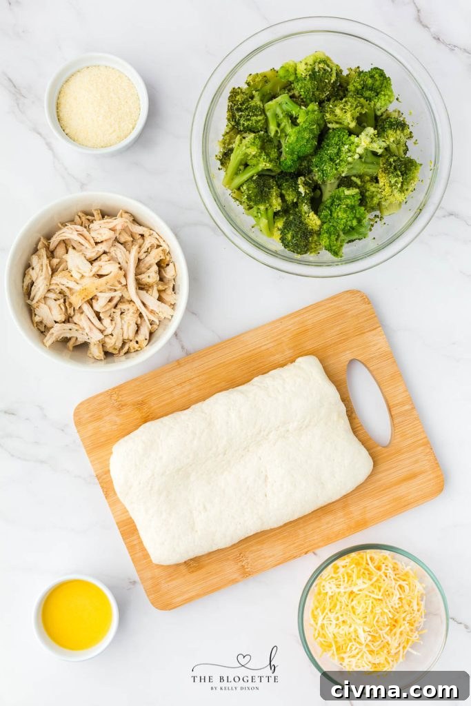Cheesy Chicken Broccoli Crescent Ring 4 Ingredients for Cheesy Chicken and Broccoli Ring