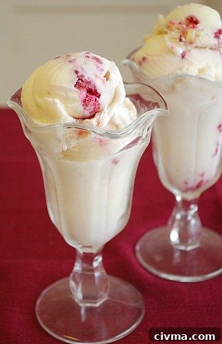White Chocolate Raspberry Ice Cream