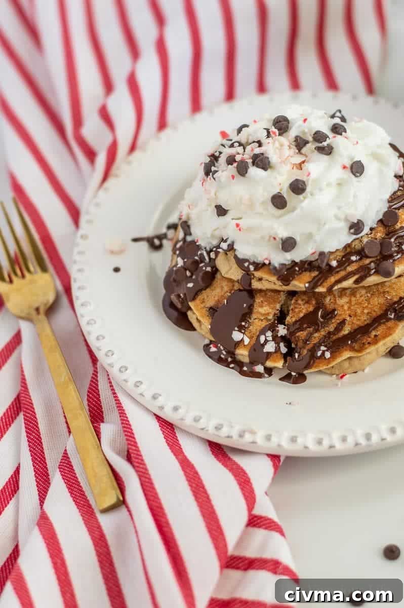 Christmas pancakes on a plate