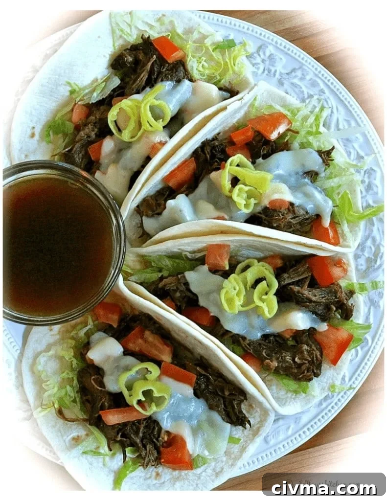 Mini French Dip Tacos with au jus