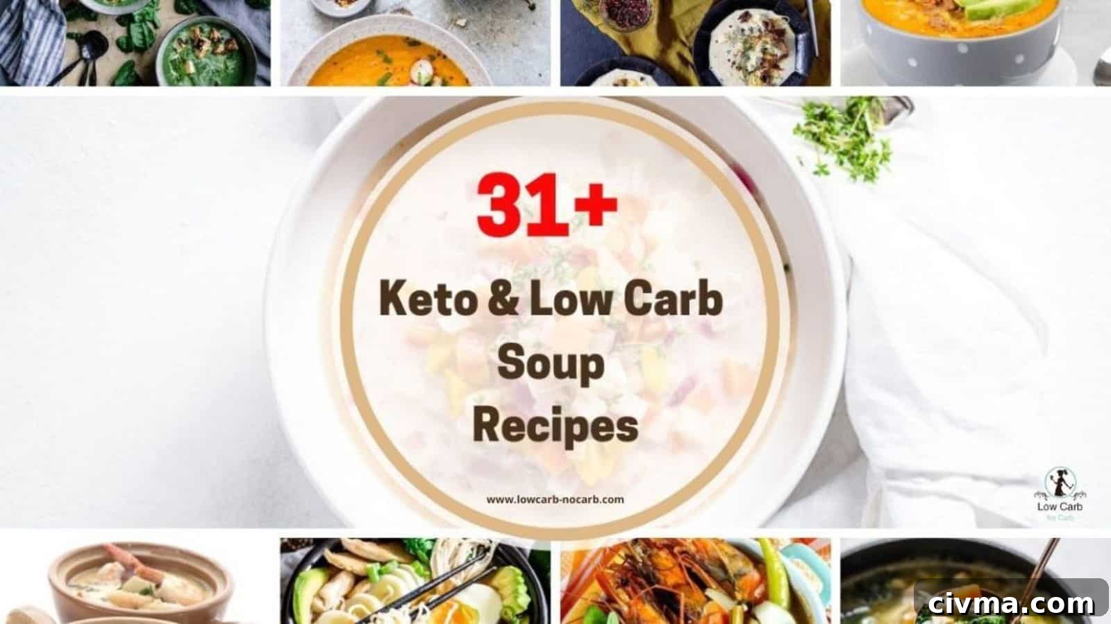 Images of soup dishes with writing.