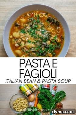 Vegetarian pasta e fagioli