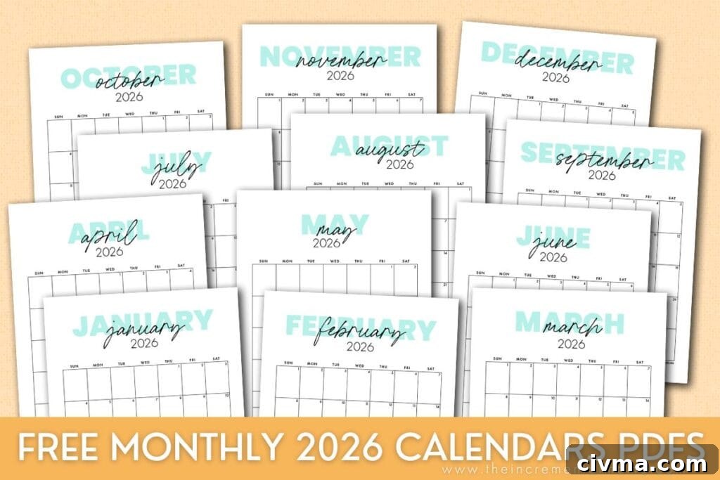 teal simple free printable calendars