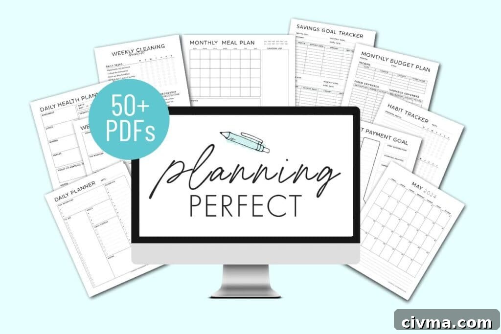 planning printables and organizing resources