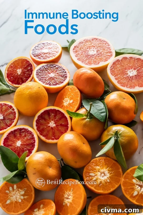 Immune boosting foods and healthy recipes with high antioxidants on a cutting board 