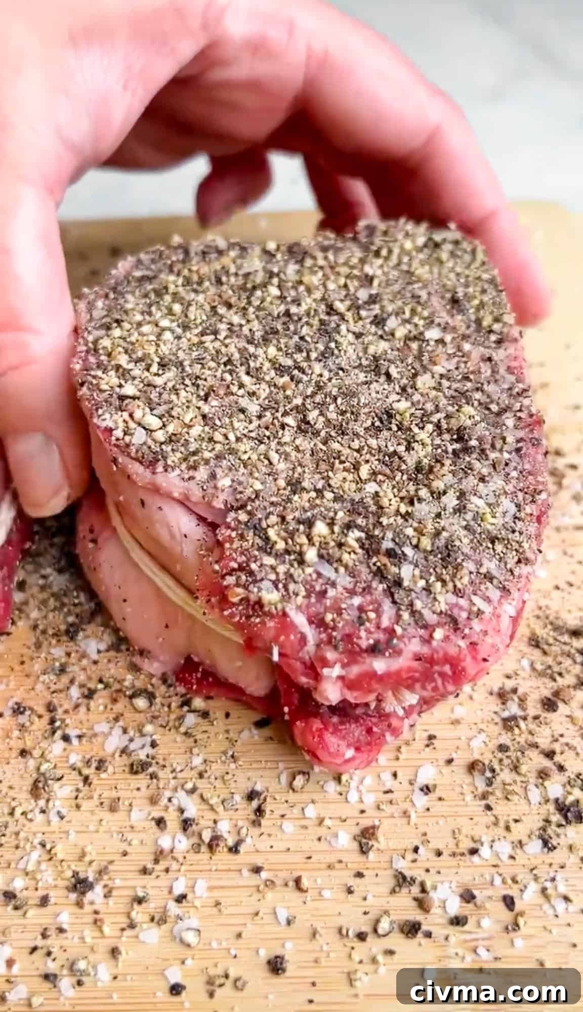 seasoned steak before being cooked