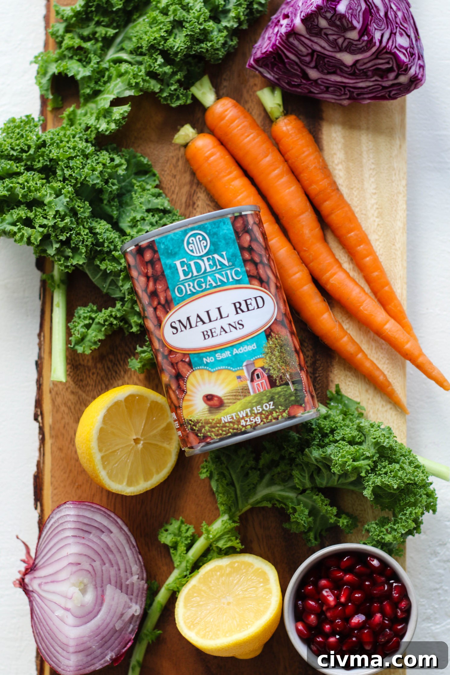 Red Bean and Pomegranate Salad Recipe 3 ingredients for salad with Eden Foods Small Red Beanas