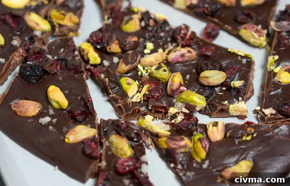 cranberry pistachio chocolate bark