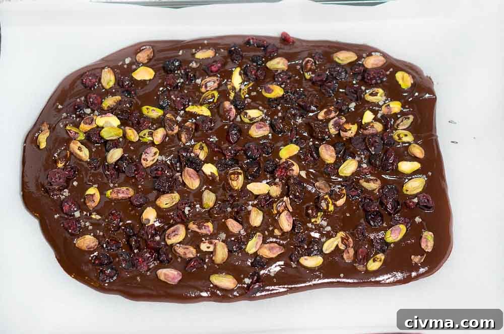 cranberry pistachio chocolate bark