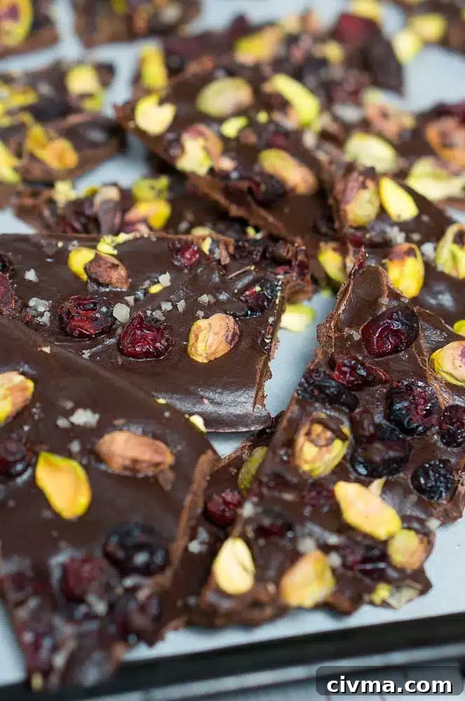 cranberry pistachio chocolate bark