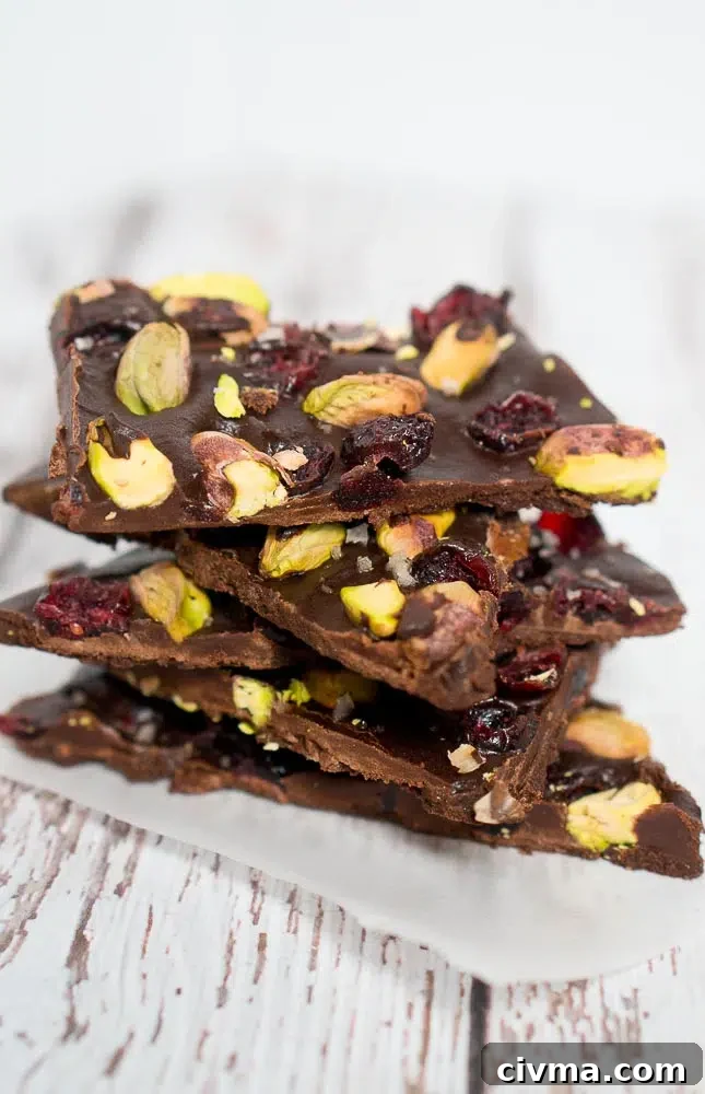 cranberry pistachio chocolate bark