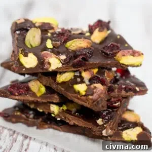 Cranberry Pistachio Chocolate Bark